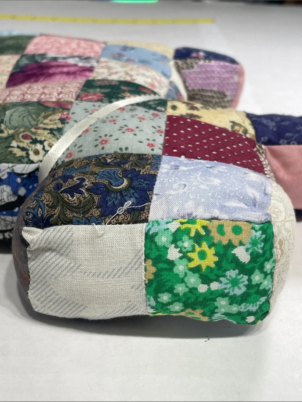 Handmade Patchwork Quilt Scottie Dog Plush Pillow Toy. Preowned.Grandmacore. - Picture 4 of 11